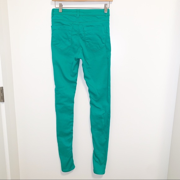ASOS Ridley High Waist Ultra Skinny Green Jeans-4L - Picture 6 of 10
